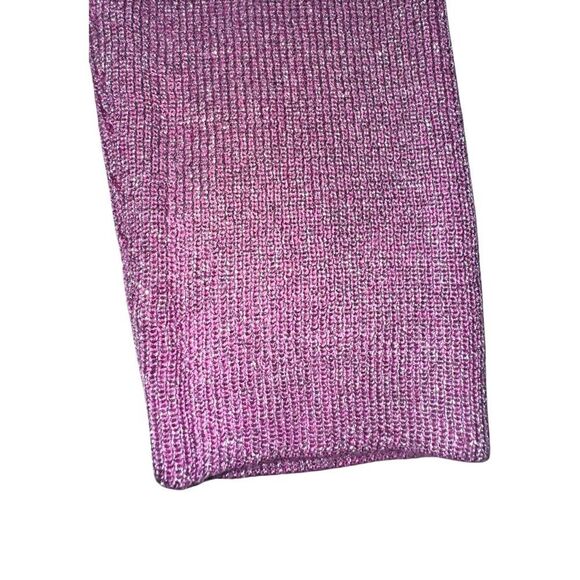 New York & Company Women's Purple Sparkle V-Neck Sweater Pullover (XS) - Picture 5 of 8